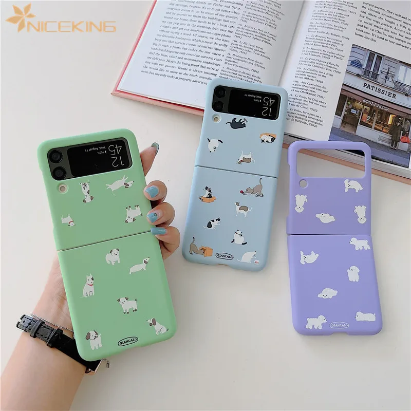 

Cute Animals Phone Cases for Samsung Galaxy Z Flip 4 5G Skin Feel Frosted Plastic Hard Cover Case for Samsung Z Flip 3 Flip4