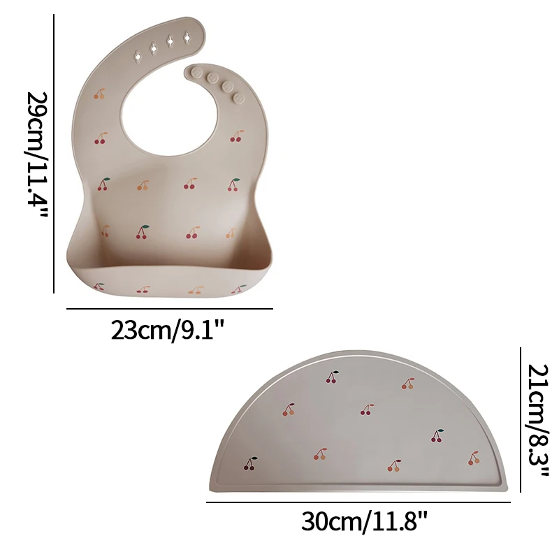 Baby Bib Food Catcher Baby Bibs Silicone Waterproof Print Feeding