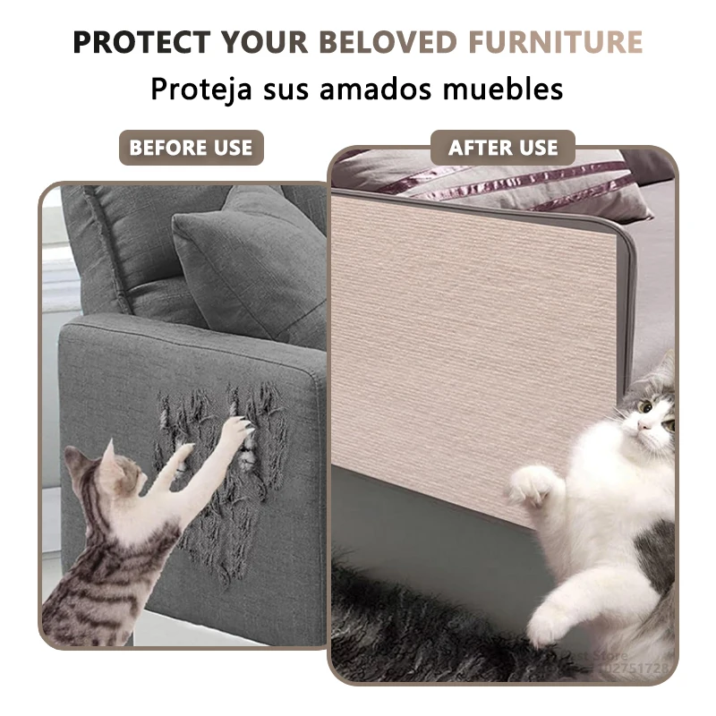 Cat Scratching Post Cat Scraper Multifunctional Cat Supplies Self-adhesive Claw Sharpener Trimmable Scratching Post Tree Tower Toy Accessories