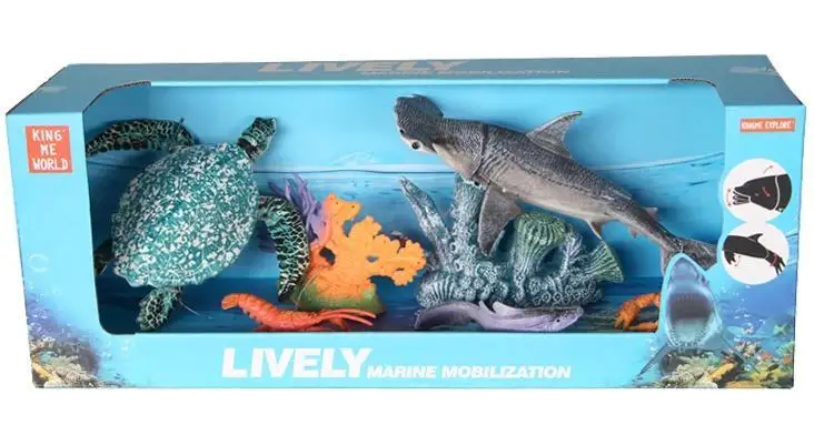 Deluxe Marine Animal Playset with Movable Joints - Whale, Shark, Octopus, Dolphins, Squid, and Coral