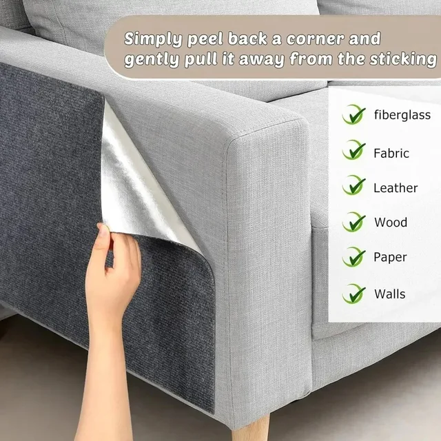 Trimmable Cat Scratcher Sofa Protector Cats Scratcher Pad Board Protection Self-adhesive Carpet DIY Cat Scratch Mat 2
