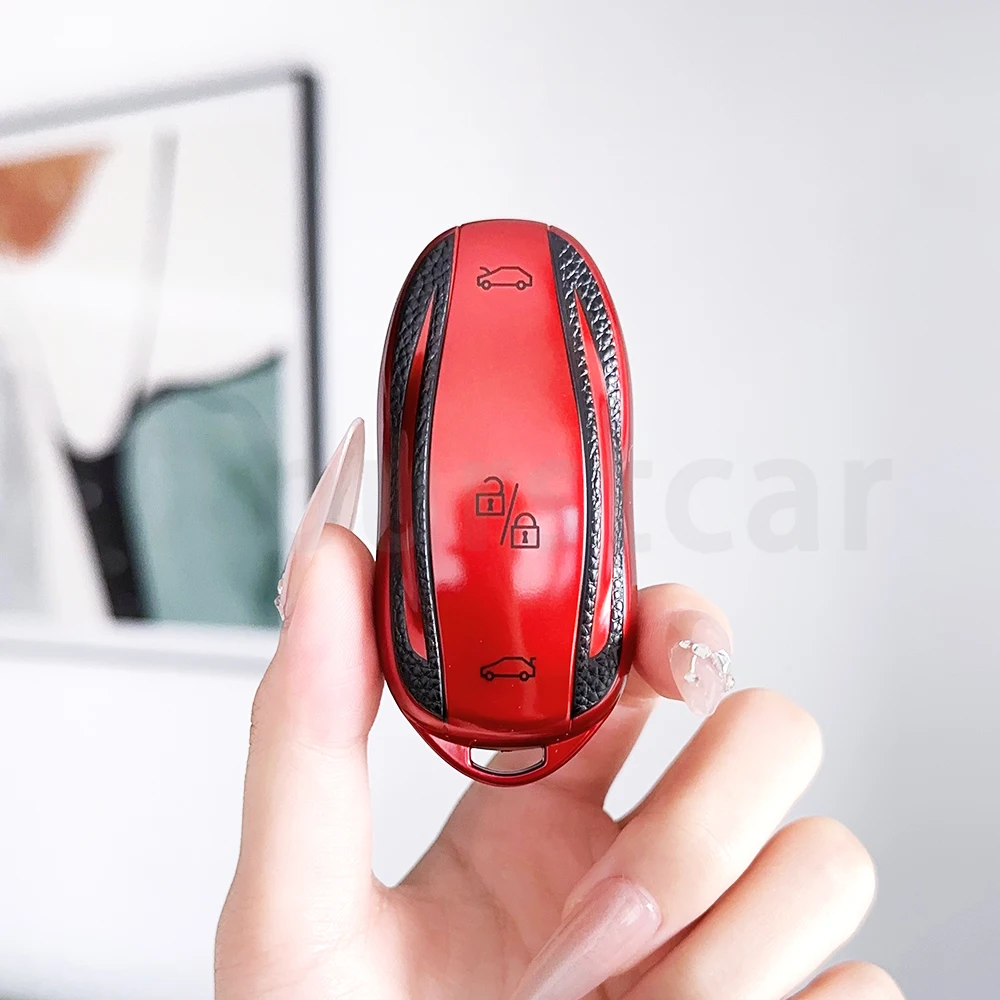 테슬라 모델 X S 3 Y 자동차 스마트 키 커버 케이스 가죽 TPU 자동차 키 쉘 가방 홀더 보호 액세서리