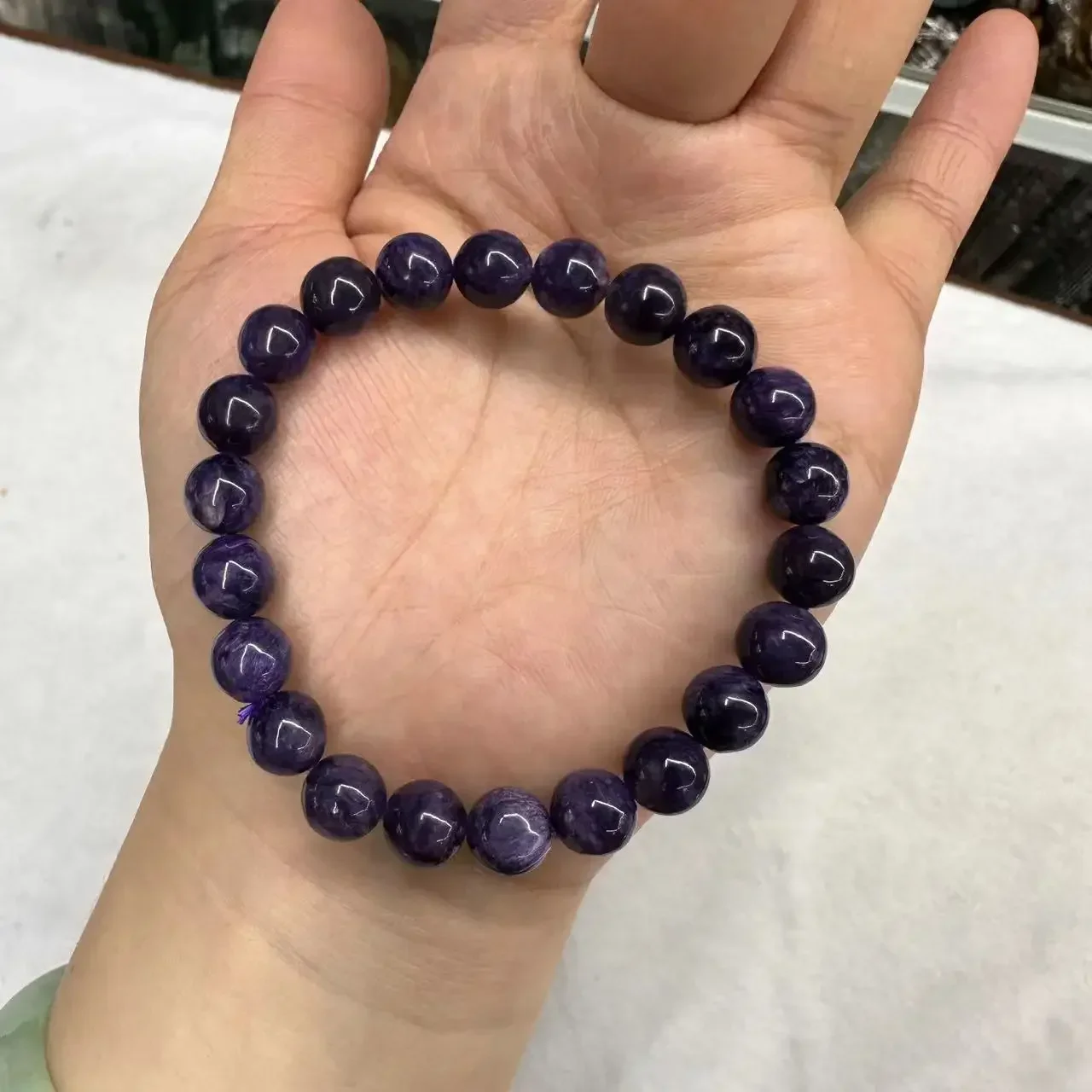 

AAA Natural Charoite Stone Beads 8-9mm Fashion energy Bracelet Gemstone Jewelry Bangle For Woman For Gift Wholesale !