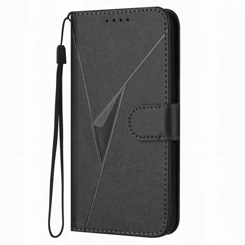 3D Triangle Pattern Phone Cover with Card Slot