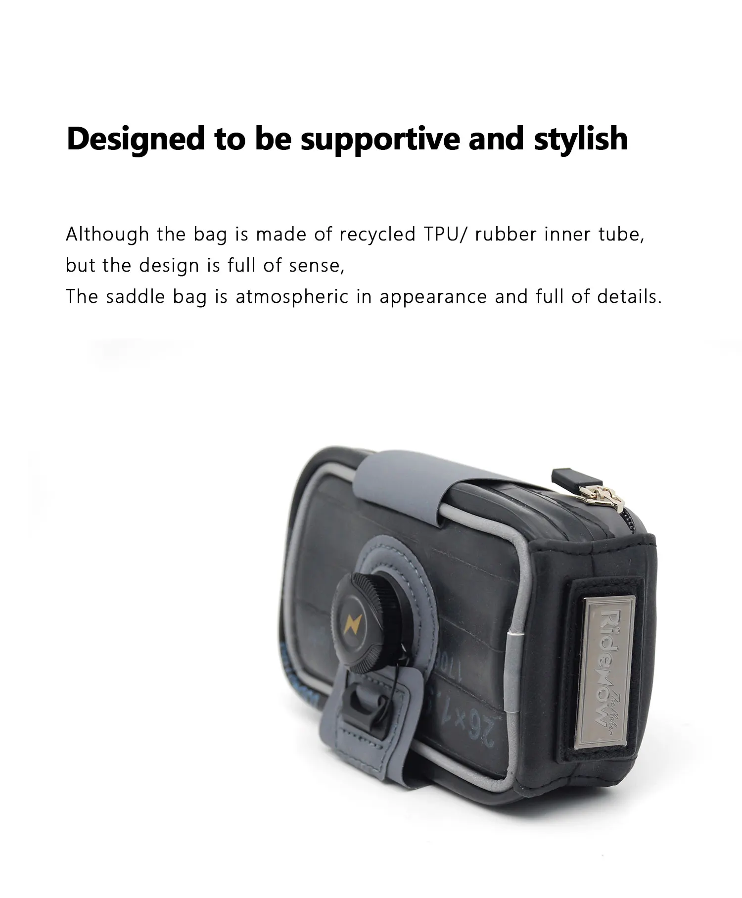 Description Picture 5 of itemRideNow Recycled-materials Bike Bag Tail Bag Mountain Road Bike Backseat Saddle Bag Quick Detachable Waterproof Cycling Storage