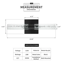 LED Wall Sconce Lighting, Modern LED Vanity Lights in Bubble Acrylic, 10W Warm White 3000K Bathroom Vanity Light Fixtures for Be 2