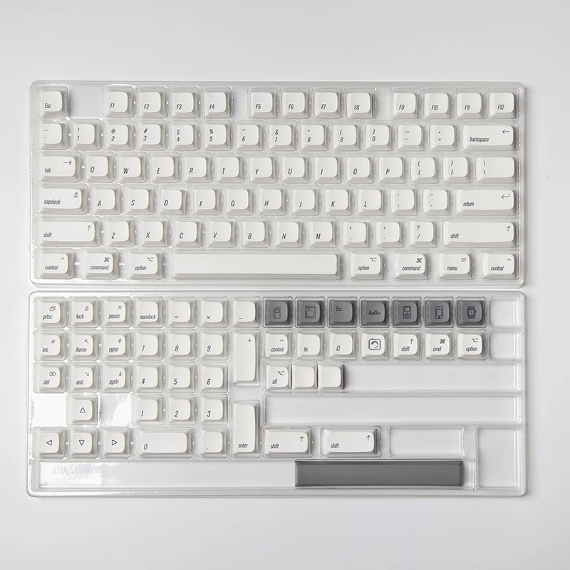 124 Keys PBT Keycap XDA Profile DYE-SUB English White Style Personalized Keycaps For Cherry MX Switch Mechanical Keyboard