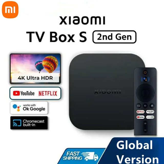 Xiaomi Mi Box S 2nd Gen 4K Ultra HD 2GB/ 8GB Media Player For Android TV -  Black