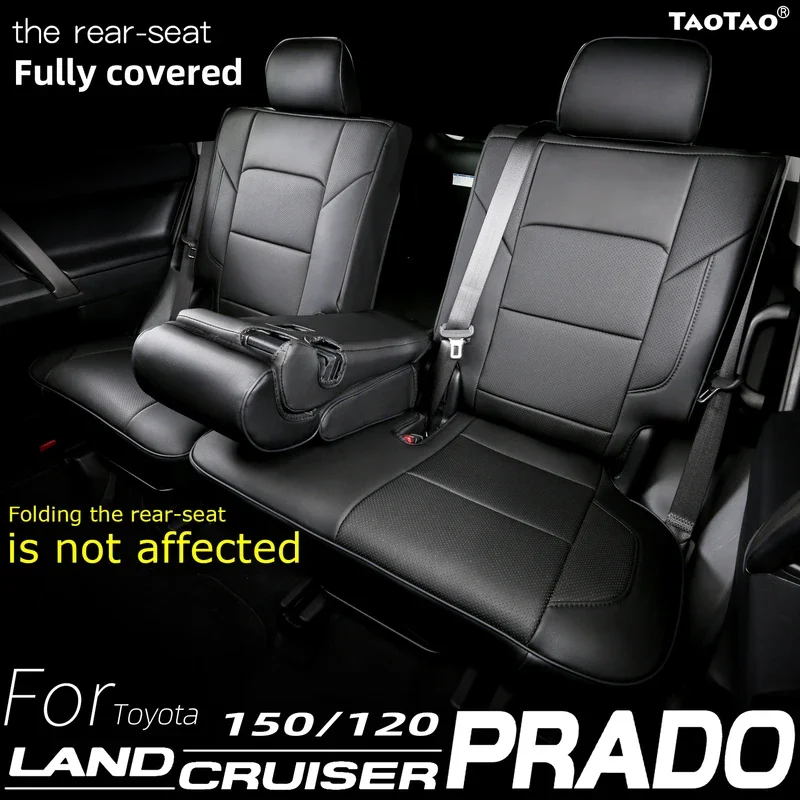 2 Housses De Siège Auto Pour Toyota Land Cruiser Prado FJ120 KDJ 120 - En Simili Cuir Beige - Respirant, Antidérapant - 10