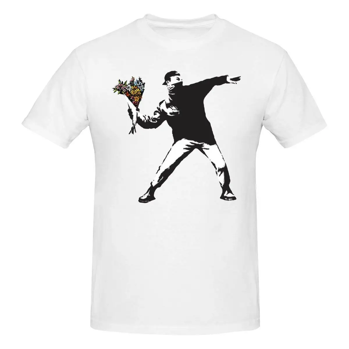 

Make Art Not War Banksy Street Art Graffiti T Shirt Cotton Crewneck Short Sleeve Custom T Shirt Homme