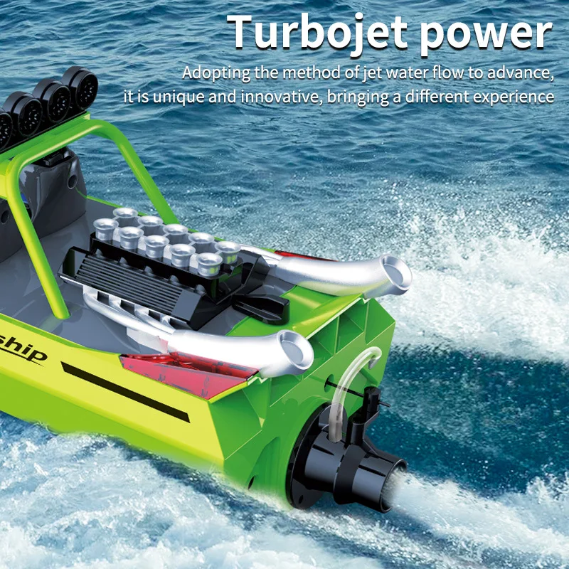 New 2.4g Wireless Remote Control Boat Electric Turbine Jet High-Speed Speedboat Boy Racing Water Toy Boat Model Christmas Gift 2