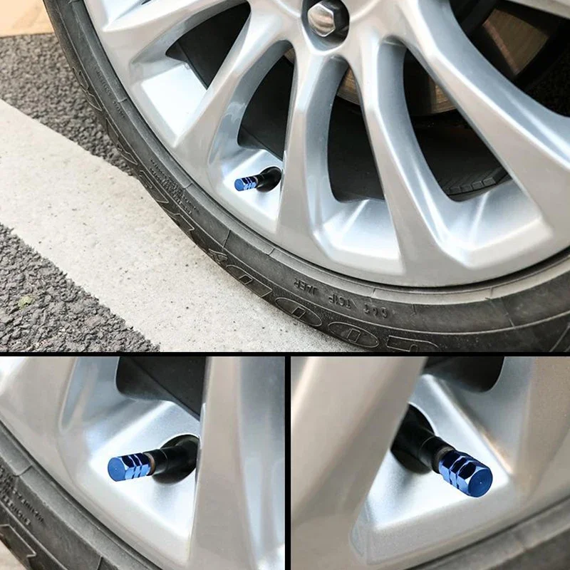 Aluminum Alloy Tire Valve Caps - Waterproof Air Dust Covers (Set of 4)