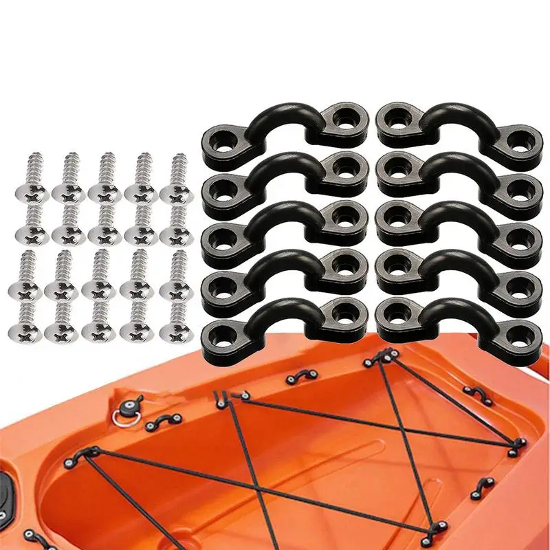 

Kayak Deck Rigging Kit Kayak Eyelets C-Shaped Buckle Kayak Handle Buckle Eyelets Quick Release Tie Down Pad Eye With Screws