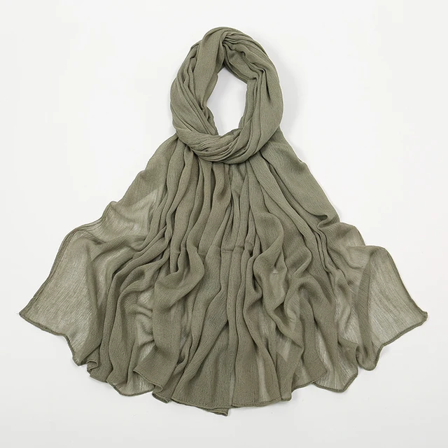 Nouveau Hijab en rayonne froissé pour femmes, écharpe musulmane, châles longs, Turban islamique solide, bandeau Heascarf, bandeau Ramandan
