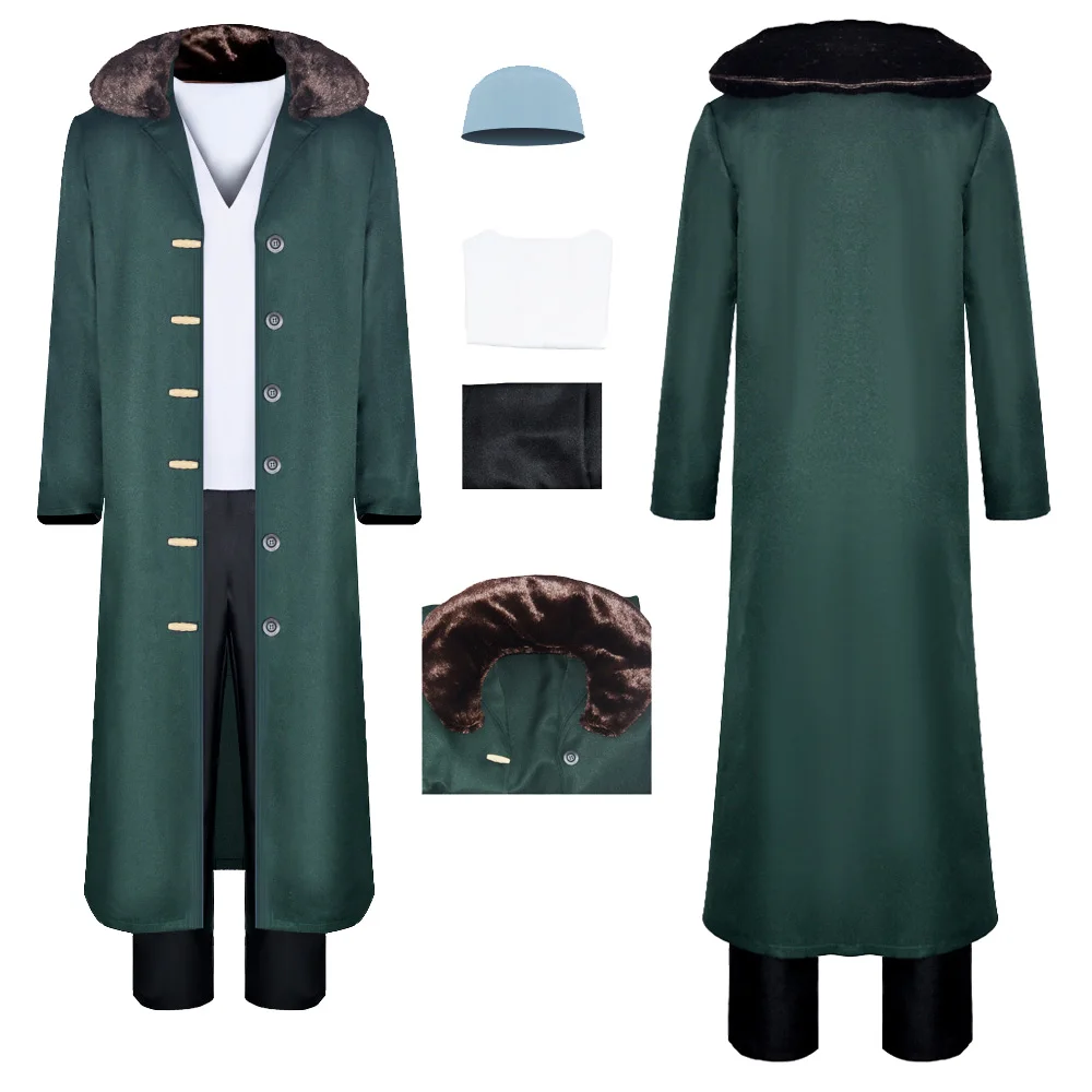 Maschio Kuzan Cosplay Costume Cappotto Pantaloni Cappello Anime Fantasia Vestiti Abiti Halloween Festa Di Carnevale Gioco Di Ruolo Travestimento Vesti