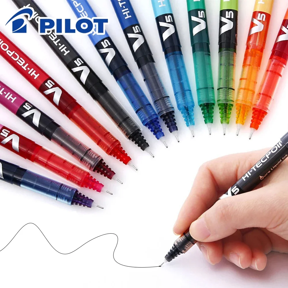 Gel Pens 3pcs Japan PILOT Straight Liquid Type 0.5mm Large Capacity Needle Tip BX-V5 For Writing School Office Stationery