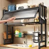 Cabinet Door Sink Shelf Kitchen Storage Shelves Seasoning Tableware Draining Dustproof Bowl Plate Organizer Kitchen Accessories 4