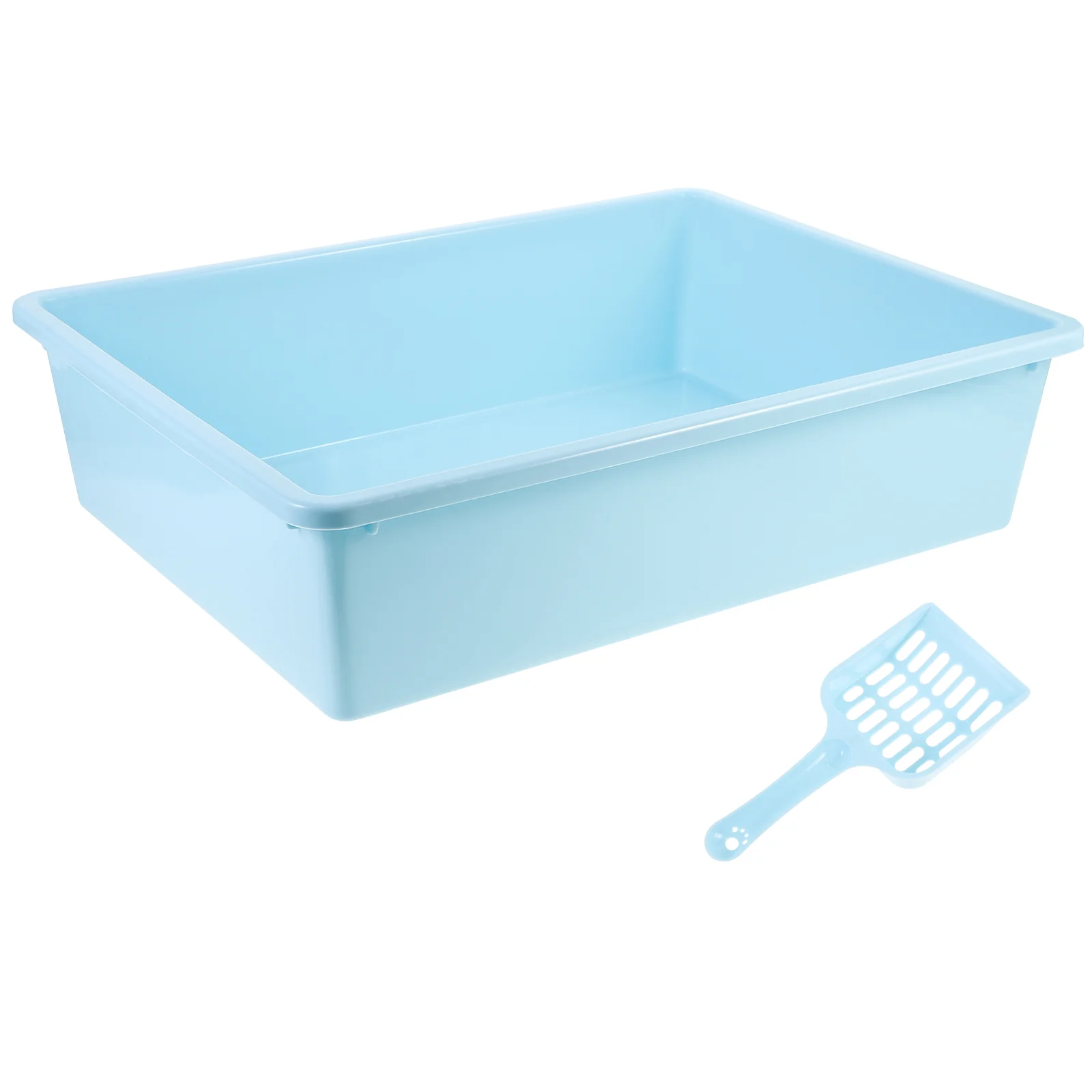 

1 set of Cat Litter Box Open Style Cat Litter Container with Cat Litter Storage Box
