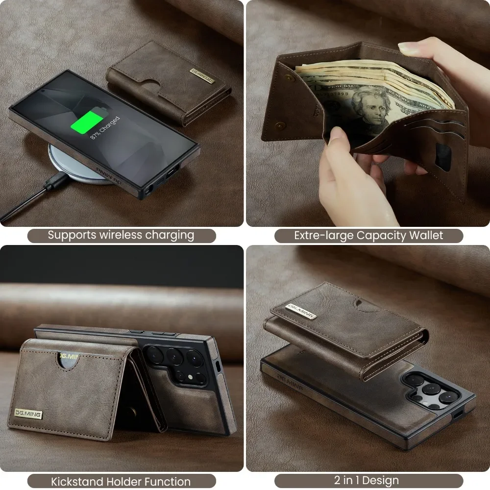 Detachable Magnetic Wallet Case with RFID Blocking and Card Holder