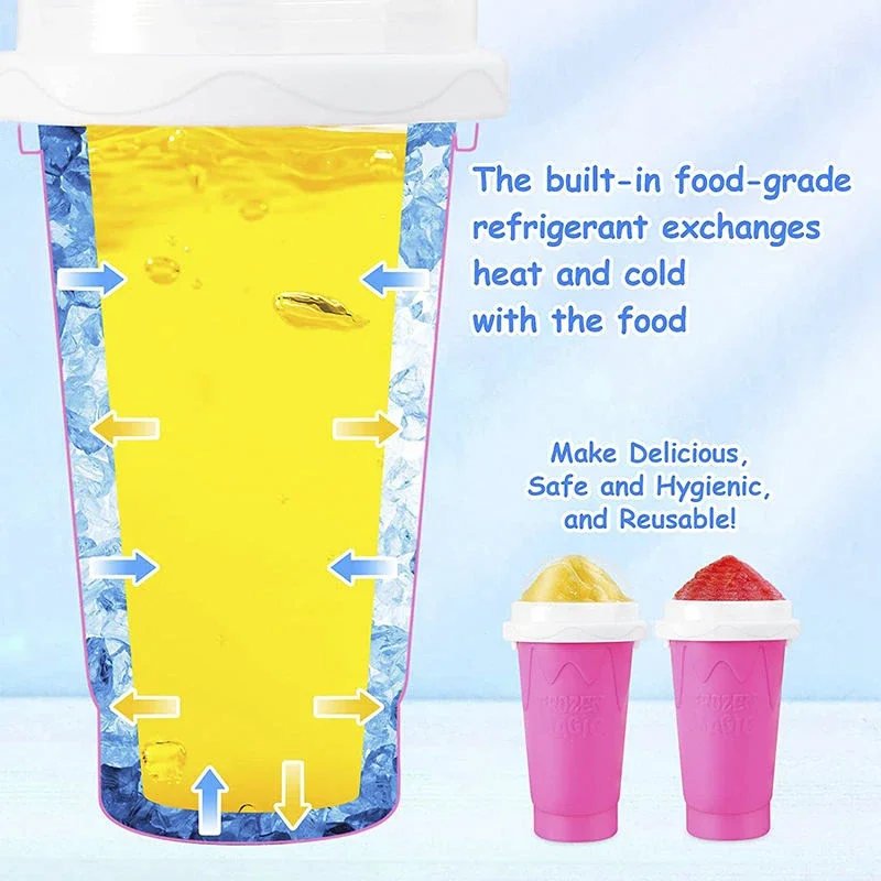 Smoothies Cup Ice Cream Maker Quick-Frozen Silicone Squeeze Cup DIY Juice Milkshake Water Bottle Cooling Sand Kitchen Tool