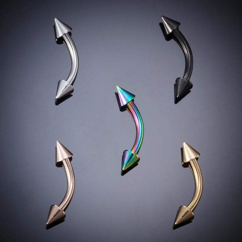 Body Piercing Jewelry 1/5Pcs Eyebrow Lip Piercing Banana Shape Lip Ring Stainless Steel Curved Barbell Stud Helix Navel Cartilage Earring