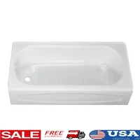 Solar Soaking Bathtub Acid Resisting Enamel Steel Right Hand Outlet Slip-Resistant White 5ftoren Outlet Slip-Resistant White 5ft 1