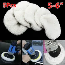 

5 Car Polishing Pads Bonnet Buffer Set Soft Wool For 5-6" Washable Reusable Mat Cushion Car Polishing Bonnet Waxing Maintenance