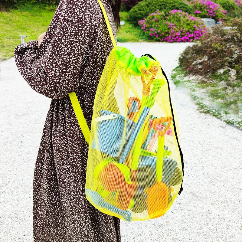 Outdoor Foldable Beach Mesh Bag Portable Children Sand Away Kids Beach Toys Clothes Sundries Storage Mesh Bags 4