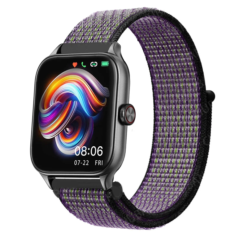 Sport Nylon Loop Bracelet Strap, 22mm or 20mm, Compatible with Popular Smartwatches