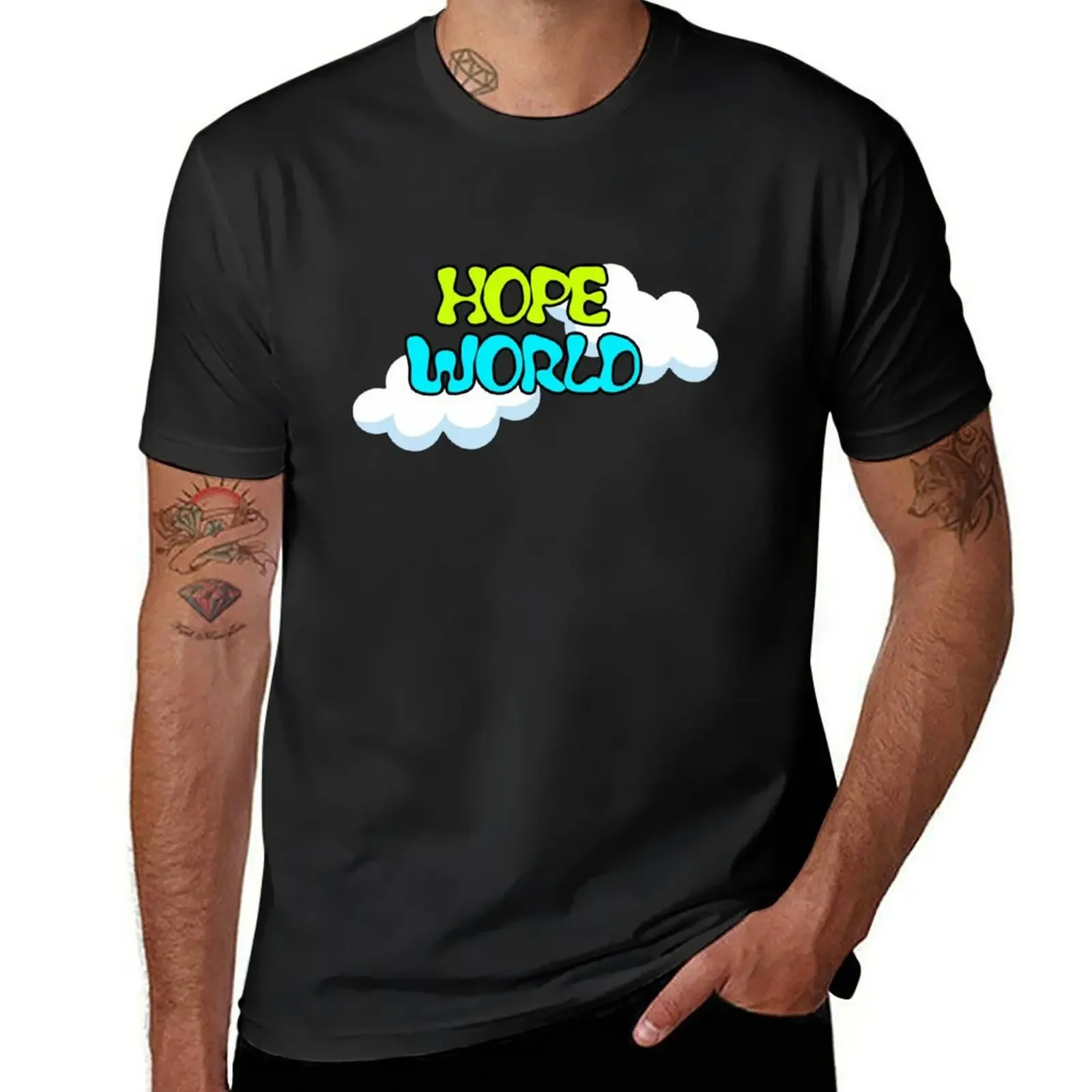 

HOPE WORLD CLOUD LOGO T-shirt for a boy plain mens cotton t shirts