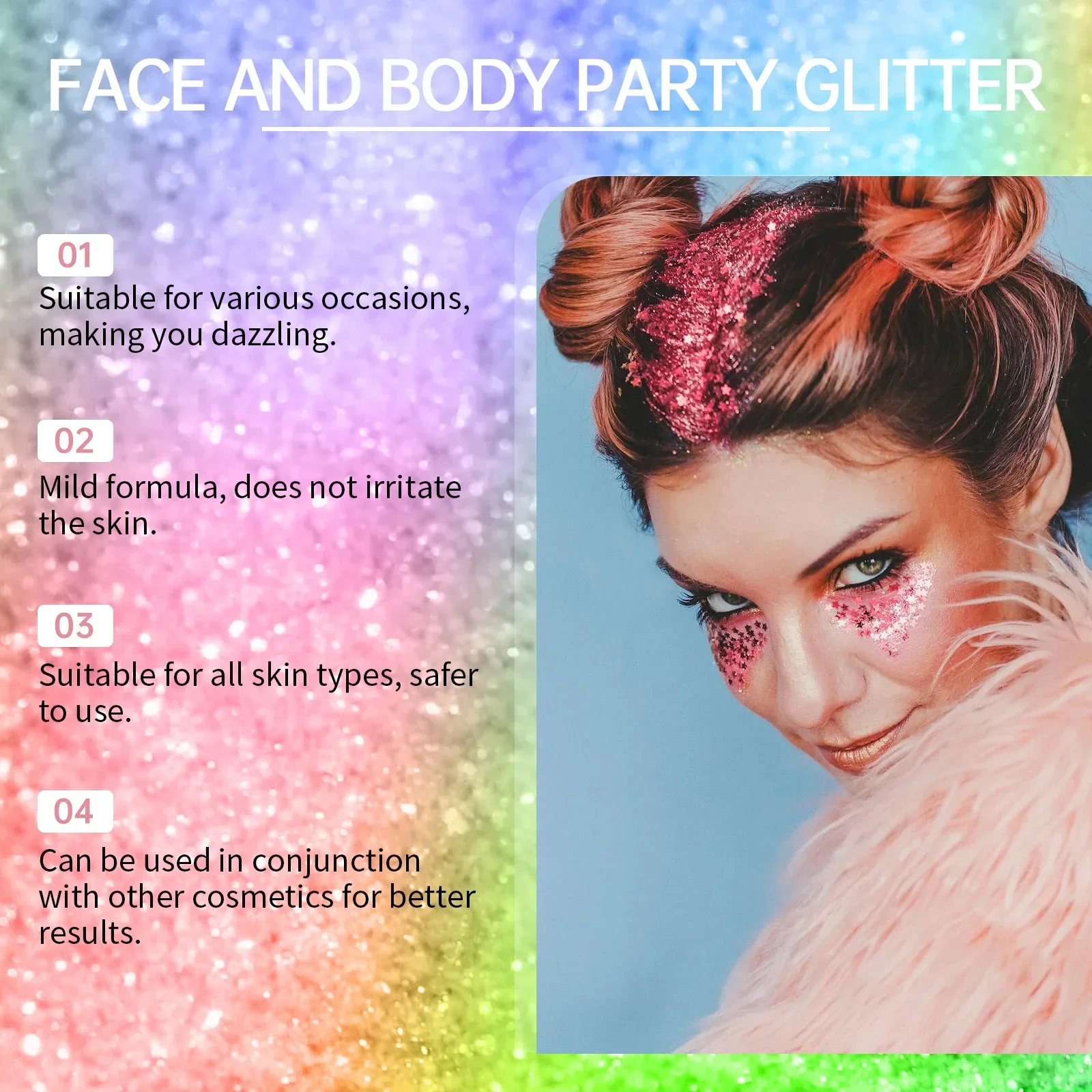 Glitter Gel Three-dimensional Body Highlighter Glitter Multicolor for Party Carnival Shine Sequins Brilliant Lasting Styling 4