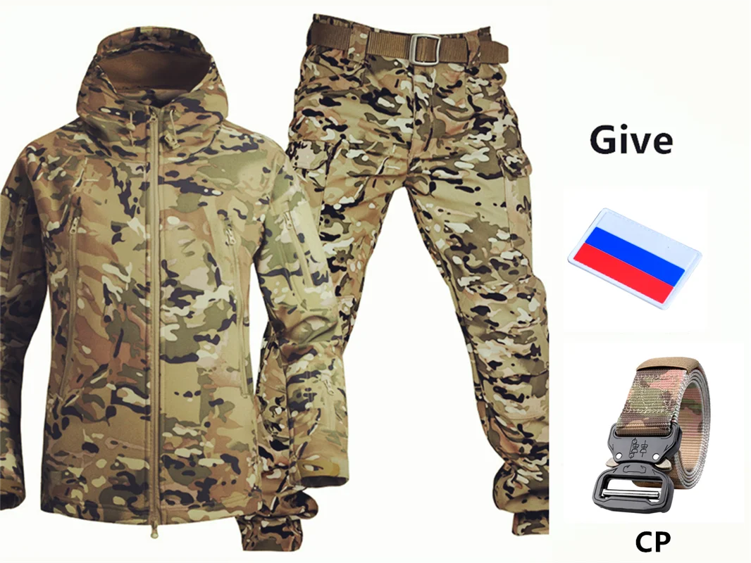 

Complimentary Waistband and National Flag Armband Soft Shell Winter Thick Plush Waterproof Breathable Windproof Charging Suit