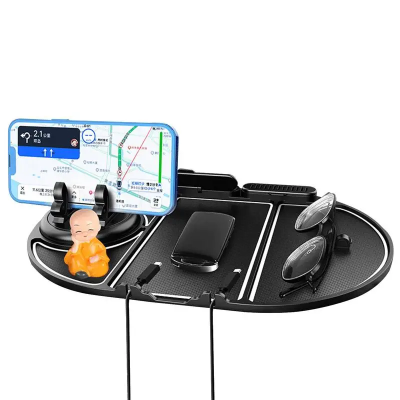 

Коврик для приборной панели в автомобиль, моющийся, с вращающимся на 360 градусов держателем для телефона, Универсальный Коврик для приборной панели, волнистый липкий коврик для приборной панели