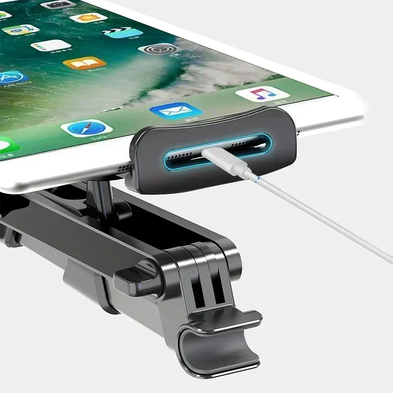 Car Headrest Tablet Holder, Adjustable Mount Cradle for iPad Air Mini & 4.7-12.9" Devices, Headrest Mount Compatible with Car