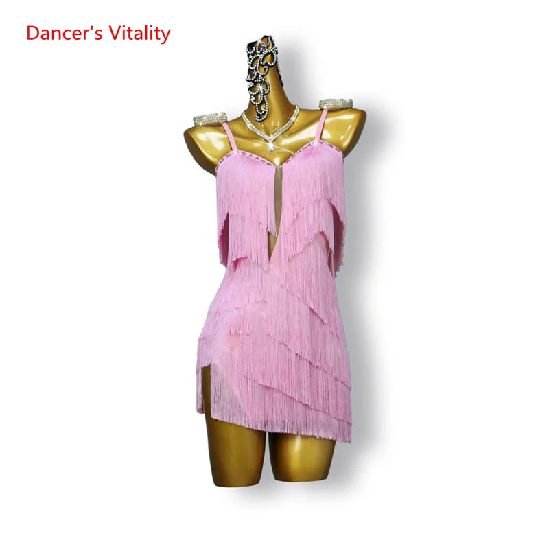 LatinDanceProfessionalCostumeDressforWomenChachaRumbaDance