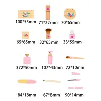 Makeup Toy Kits Wooden Makeup Toys with Cosmetic Bag for Girls Role Playing Games Pretend Play Makeup Beauty Set Birthday Gifts 4