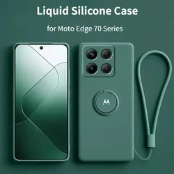 Luxury Liquid Silicone Phone Case Cover - Edge 70 Fusion Plus (Black Green)