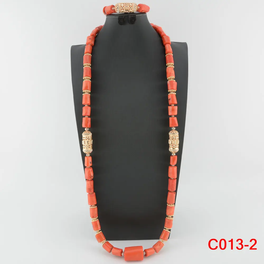 Newest Jewelry African Bridal Jewelry Sets Orange Original Coral Beads Set For Nigerian Weddings Women