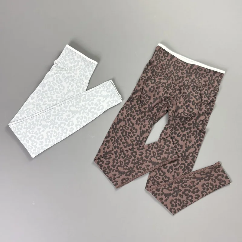 HISTELLO Leggings con stampa leopardata da donna, senza cuciture, con effetto push-up, per palestra, ciclismo, fitness, allenamento, sportivi - Image 4