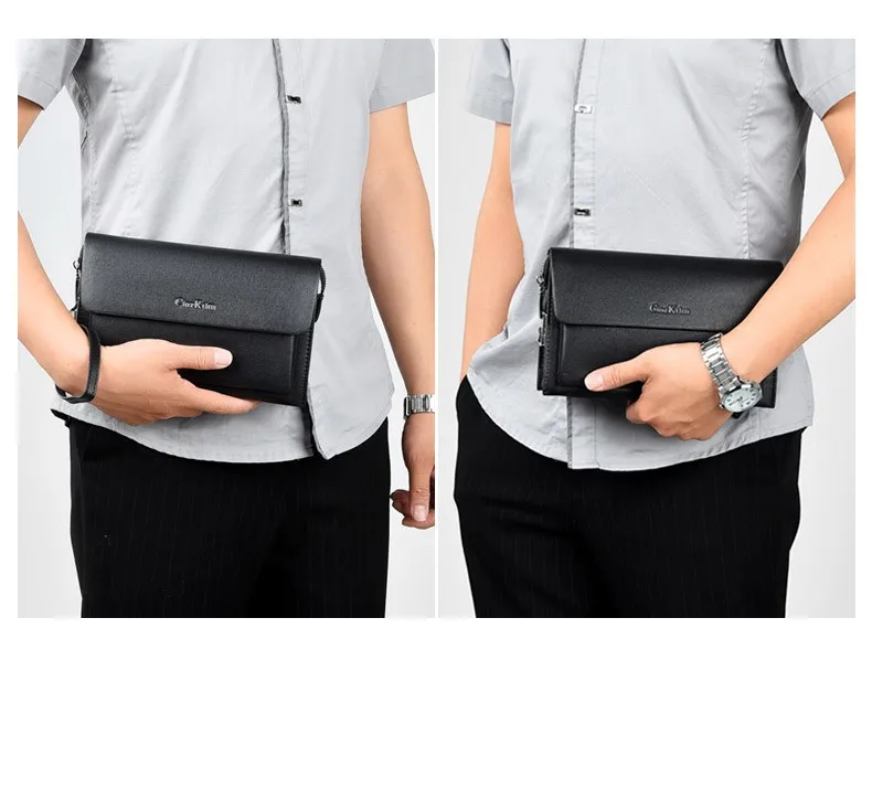 Men's Moneybag Code Lock Handbag Large Capacity PU Leather Business Bag Long Wallet Zipper Letter Leisure Black Brown Phonebag
