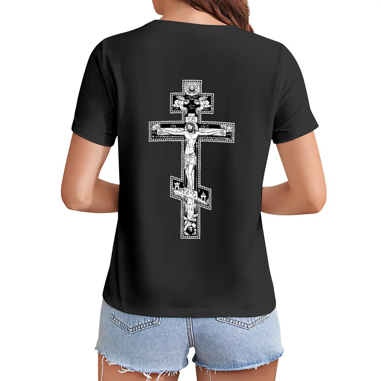 

Orthodox Cross T-Shirt sublime animal print shirt for girls t shirt for Women