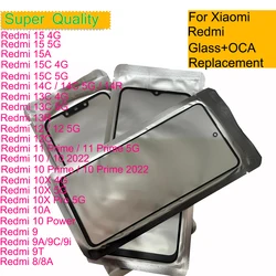 10 - Pack Touch Screen Front Outer Glass with OCA (Redmi 15A)