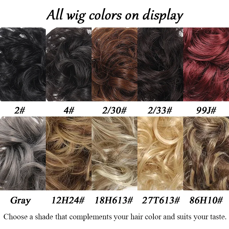 6inch-Synthetic Fiber Hair Messy Curly Hair Claw Clip Bun - Easy to Wear for Women Girls Hairdressing Hair Grips