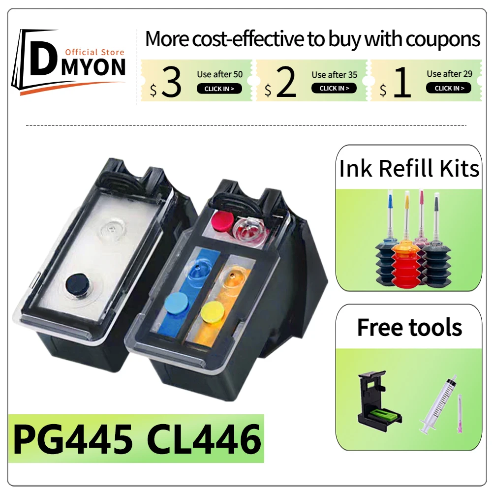 

DMYON PG445 CL446 Compatible for Canon Pixma 2545S MG2540 MG2440 MG2540S MG3040 IP2840 TR4540 for canon printer pixma cartridge