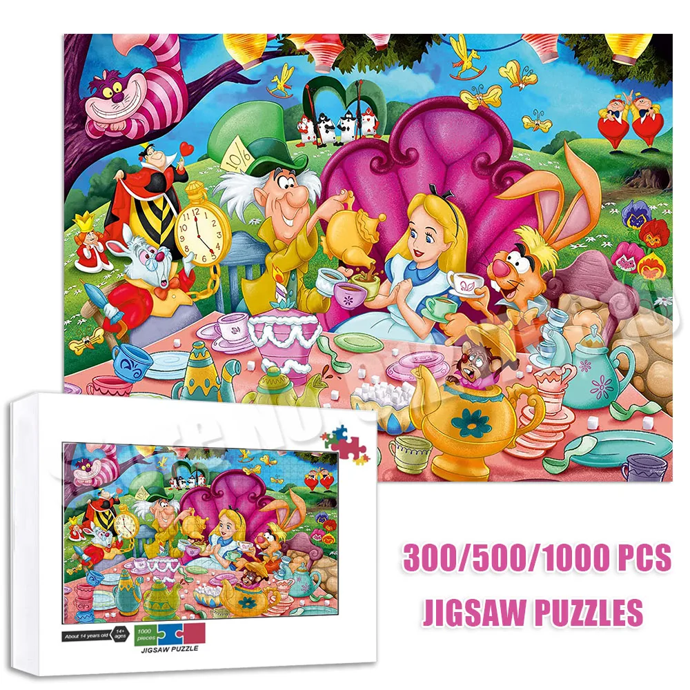 

Anime Disney Princess 1000 Pieces Aurora Alice In Wonderland Puzzle Paper Jigsaw Puzzles Educational Toy for Adults Kids Gifts