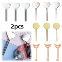 2pcs Metal Manual Toothpaste Squeezer Stainless Steel Dispenser Tube Squeezer Hand Cream Tube Key Roller Bathroom Accessories 1