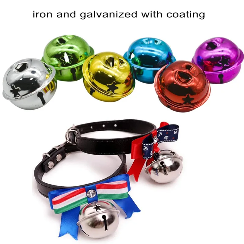 Jingle Bells Christmas Decorations Christmas Bell 30-40mm Christmas Jingle Bell Silver Glitter Bells Hollow Out Star Sleigh Bell DIY Craft Xmas Tree Decor Pet Collar 10pcs