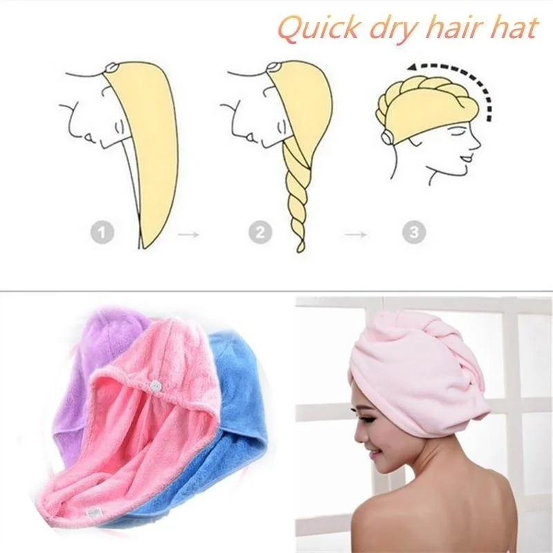 Microfiber Hair Towel Wrap Fast-Dry Super Absorbent Coral Velvet Hair Drying Towel Beach towels & mats Practical Beach Essentials