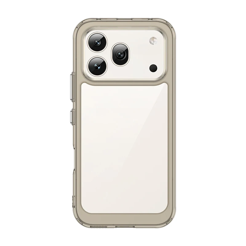 Transparent Hard PC Phone Case with Candy Color Frame & TPU Silicone Shockproof Bumper