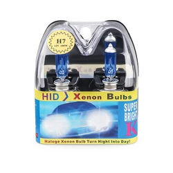 Super Bright White H7 Halogen Car Headlight Bulbs - 2 Pack (12V, 6000K, High - Intensity Illumination) (2PCS 100W with BOX)